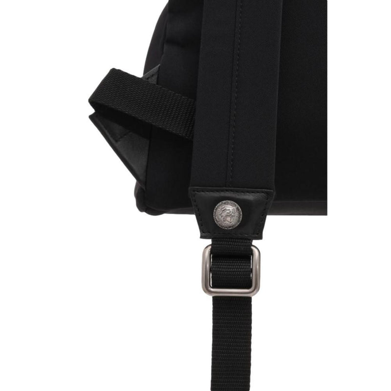 B-Back Black Nylon White Logo Backpack