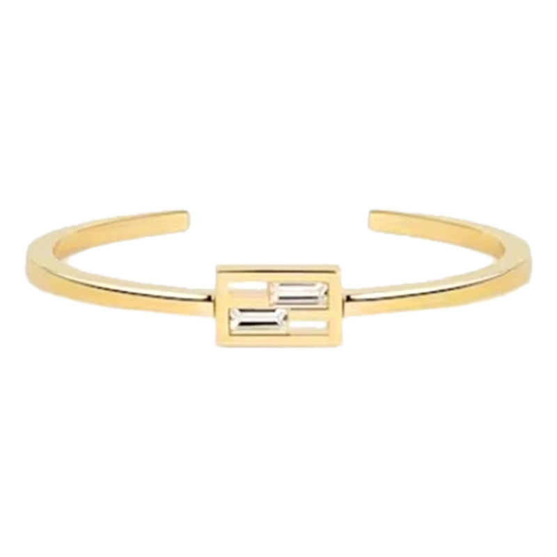 Baguette Crystal and Gold Small Cuff Bracelet