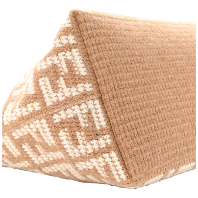 FF Cammello Beige Knitted Cashmere Large Shopper Tote Bag