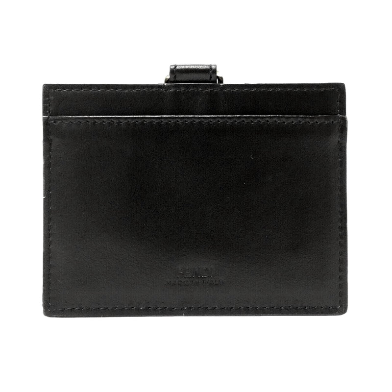 Fendace Black Leather Card Case Wallet Lanyard