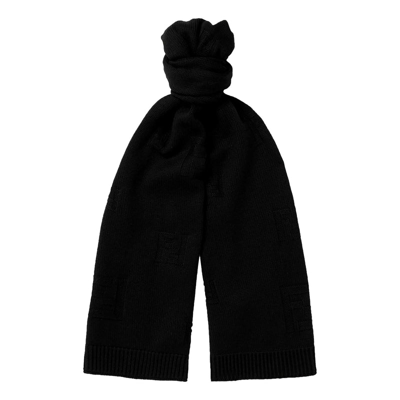 FF Karl Nero Jacquard Wool Scarf