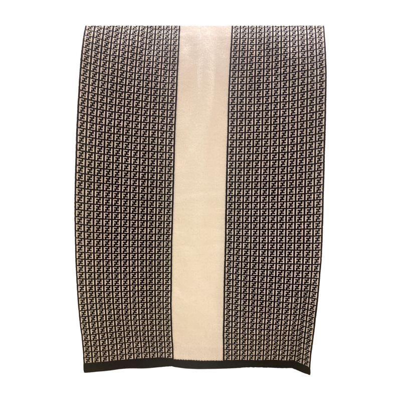 FF Print Nero and Bianco Knitted Wool Scarf