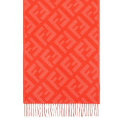 FF Print Tulip Woven Cashmere Fringe Scarf