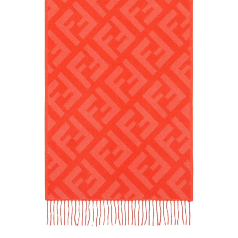 FF Print Tulip Woven Cashmere Fringe Scarf