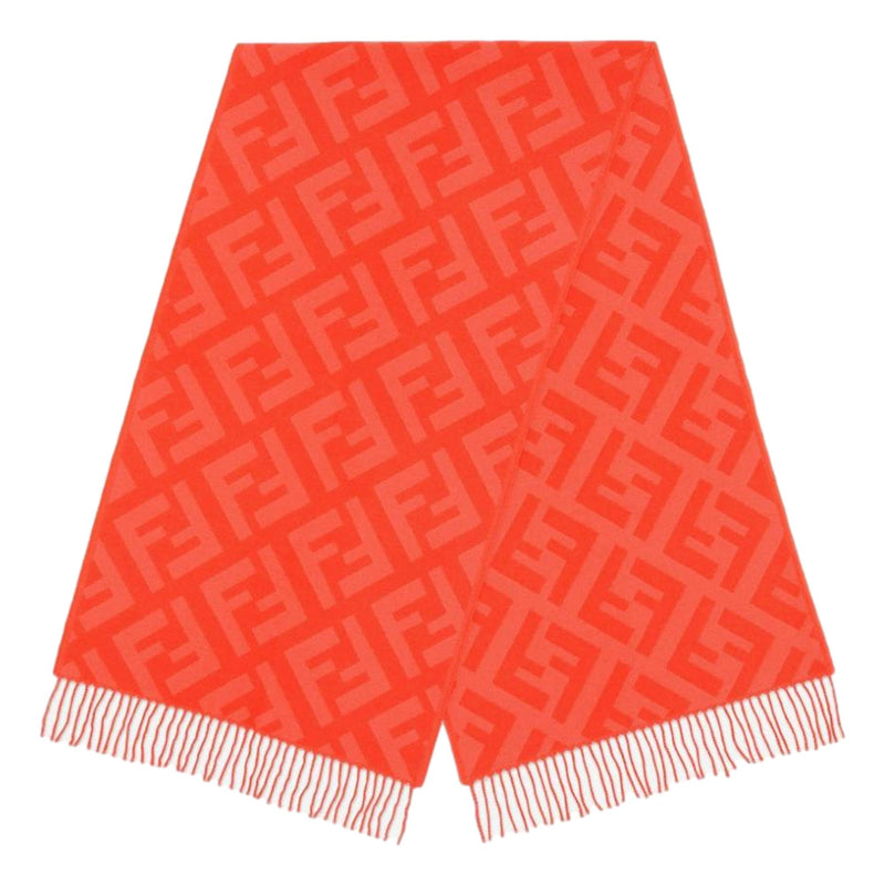 FF Print Tulip Woven Cashmere Fringe Scarf