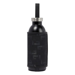 Roma Black Steel Bottle and FF Woven Canvas Holder Set