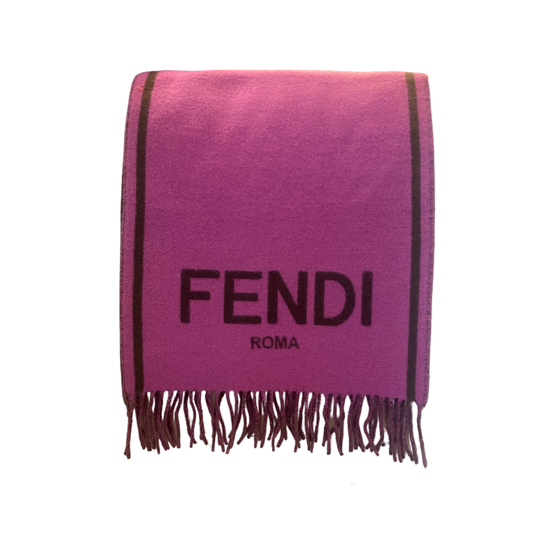 Roma Cashmere Scarf Purple Grey Logo