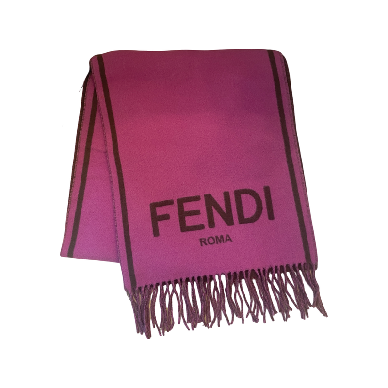 Roma Cashmere Scarf Purple Grey Logo