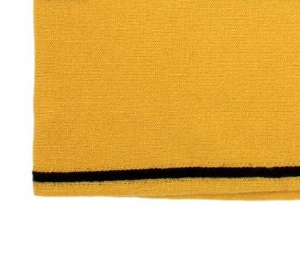 Roma Knitted Wool & Cashmere Yellow Black Logo Scarf