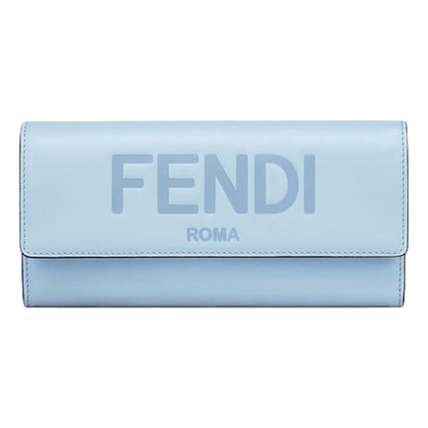 Roma Light Blue Smooth Calf Leather Continental Flap Wallet