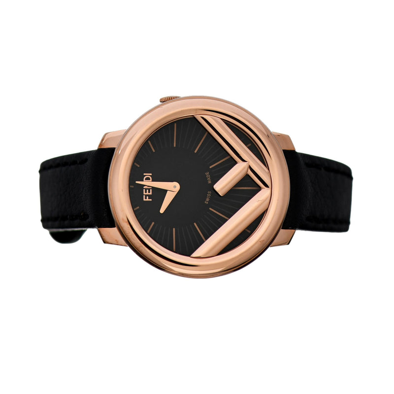 Runaway Rose Gold Black Calf Leather 36 MM Fashion Watch