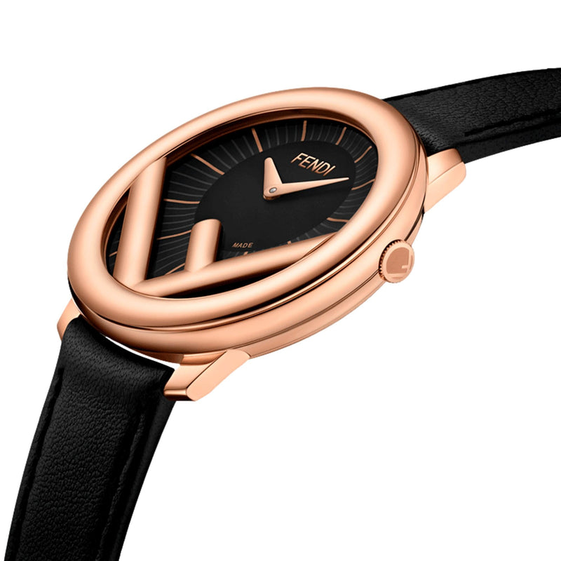 Runaway Rose Gold Black Calf Leather 36 MM Fashion Watch