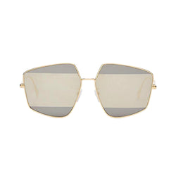 Stripes Silver Tint and Gold Frame Metal Sunglasses