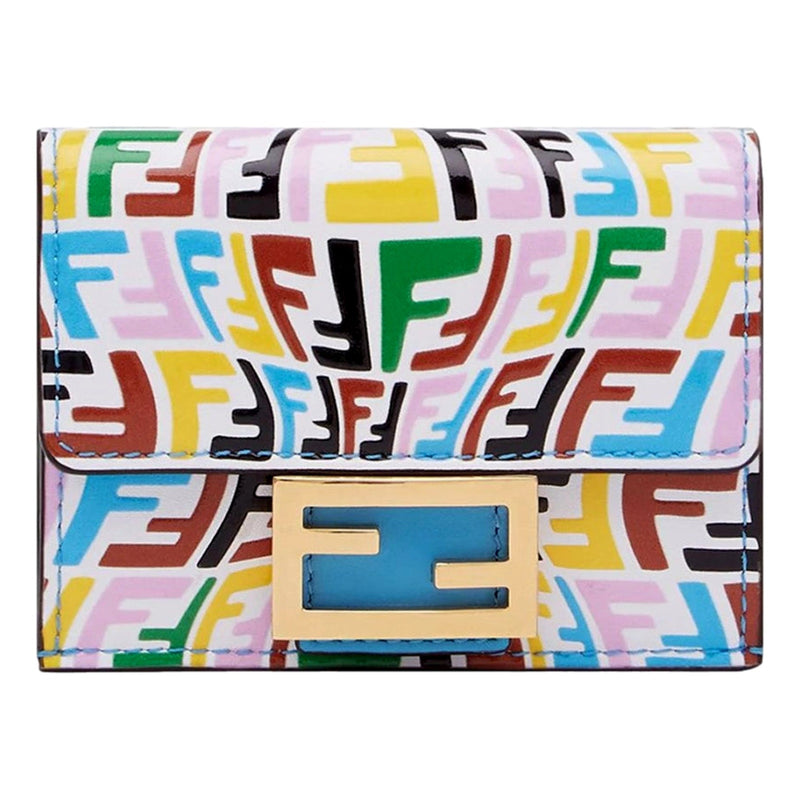 Vertigo Baguette Multicolor Leather Small Trifold Wallet