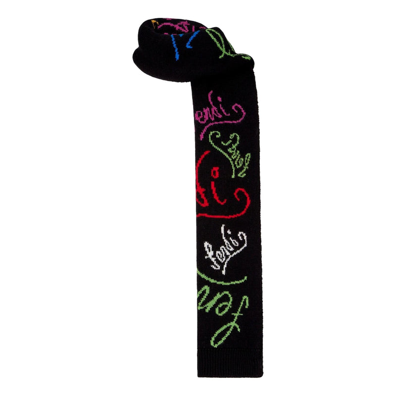 x Noel Felding Motif Nero Woven Wool Scarf
