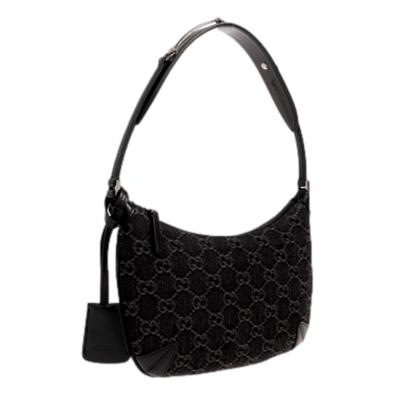 Women's Horsebit Slim Small Shoulder Bag in Black
