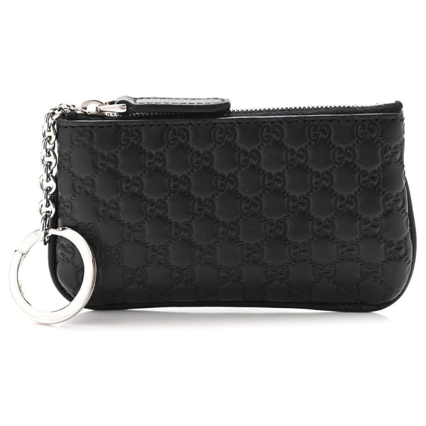Micro GG Black Leather Key Case