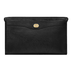 Morpheus Black Fluffy Calf Leather Cosmetic Pouch Bag