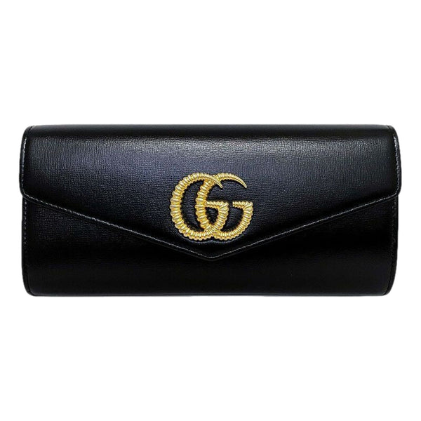 GG Black Leather Broadway Clutch