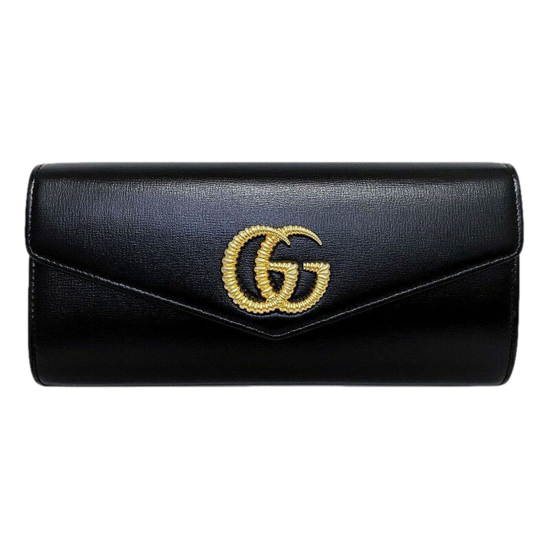 GG Black Leather Broadway Clutch