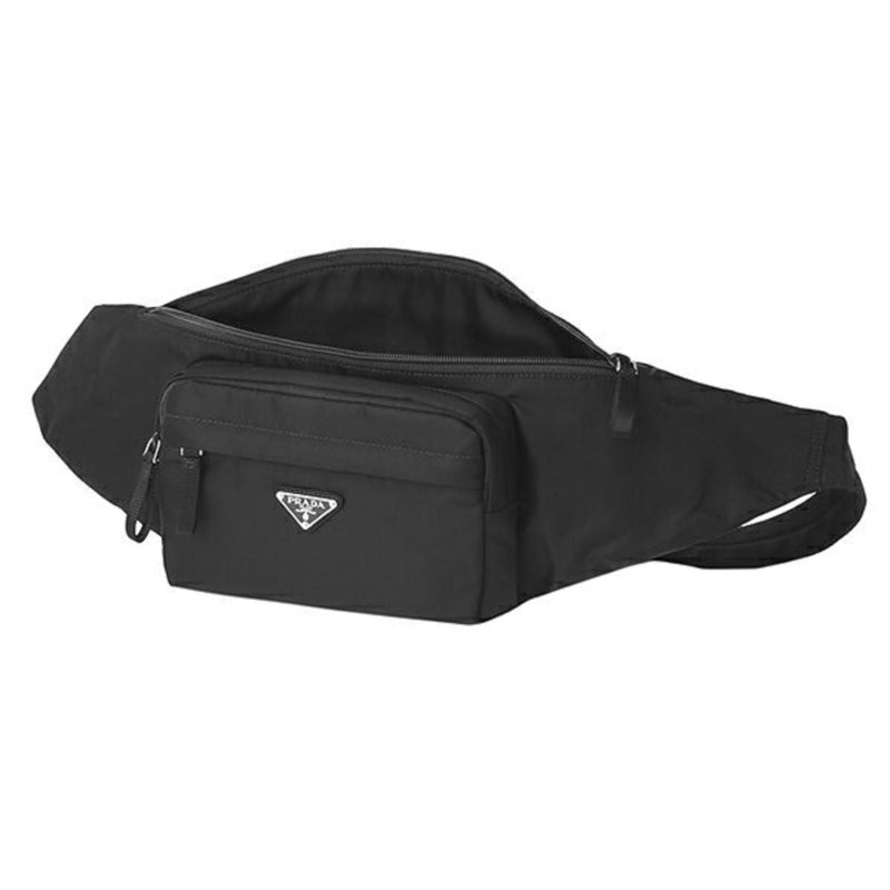 Marsupio Tessuto Nylon Triangle Logo Black Belt Bag
