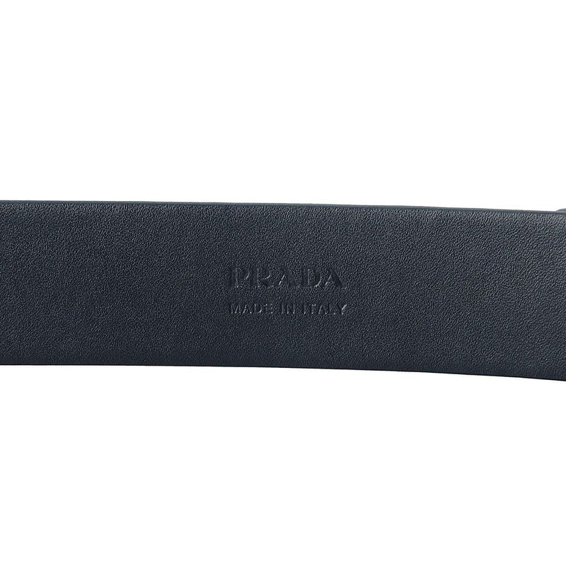 Mens Navy Saffiano Leather Belt Silver Belt Buckle Size 100/40