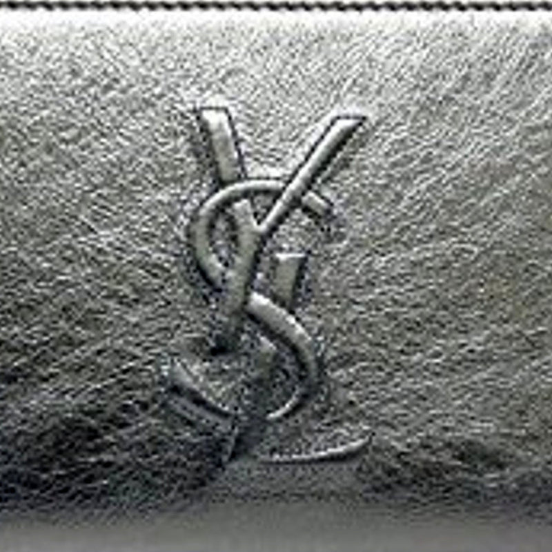 Yves Wallet YSL Belle du Jour Silver Leather Zip Wallet