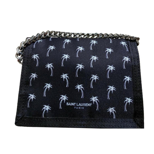 Buffalo Palm Tree Black Nylon Chain Trifold Wallet