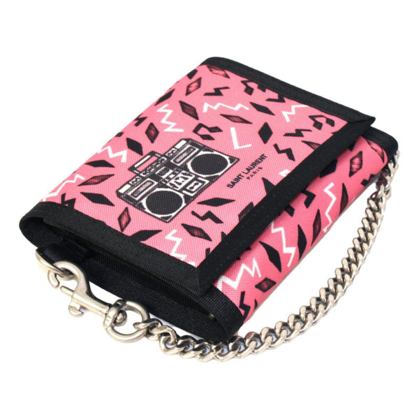 Buffalo Pink Nylon Radio Chain Trifold Wallet