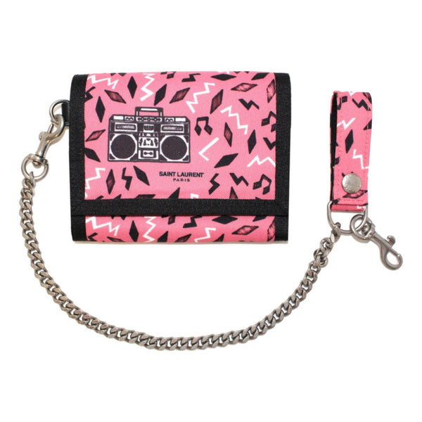 Buffalo Pink Nylon Radio Chain Trifold Wallet