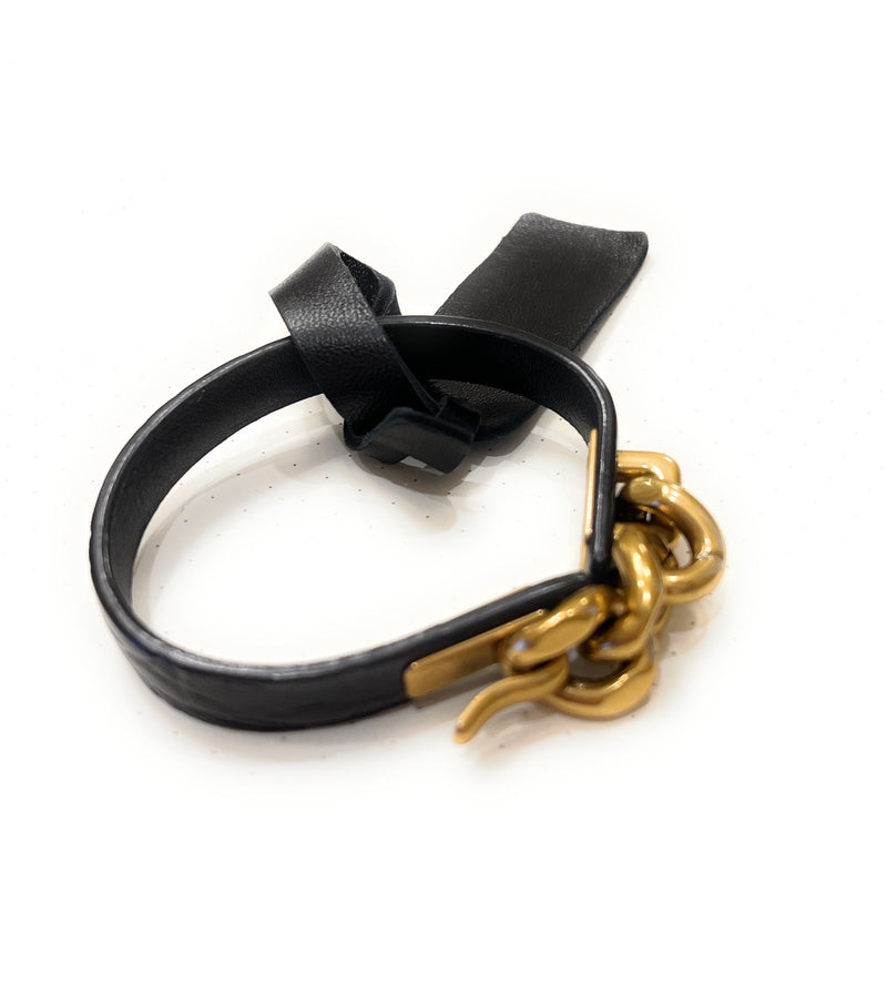 Croc Embossed Chain Link Bracelet