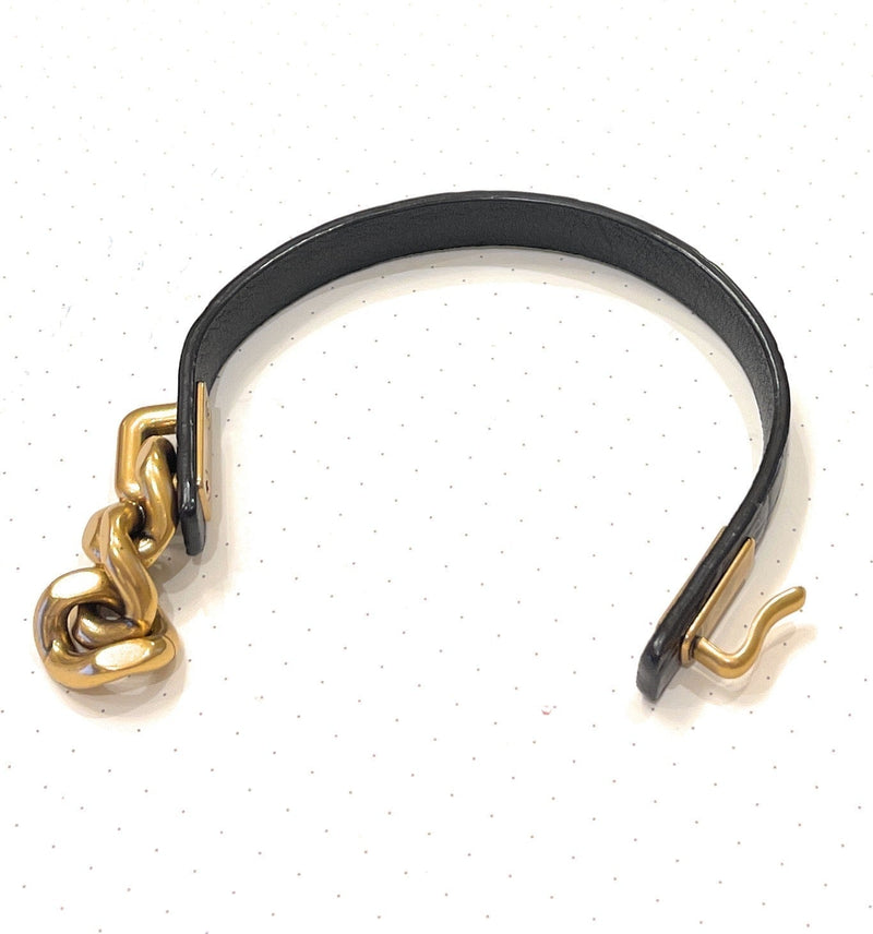 Croc Embossed Chain Link Bracelet