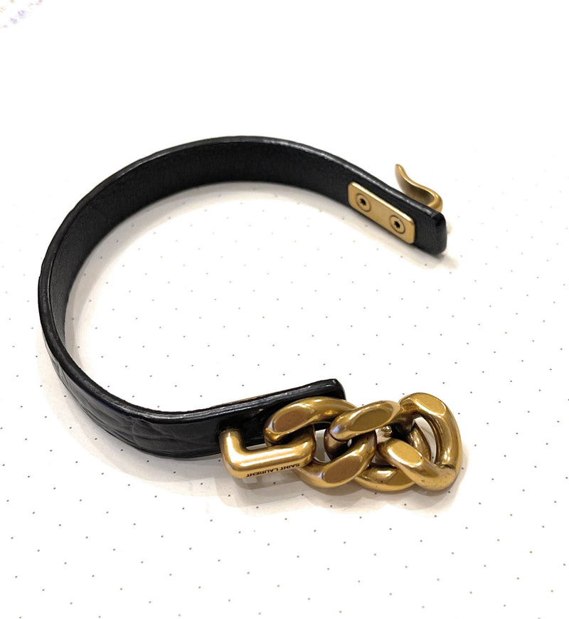 Croc Embossed Chain Link Bracelet