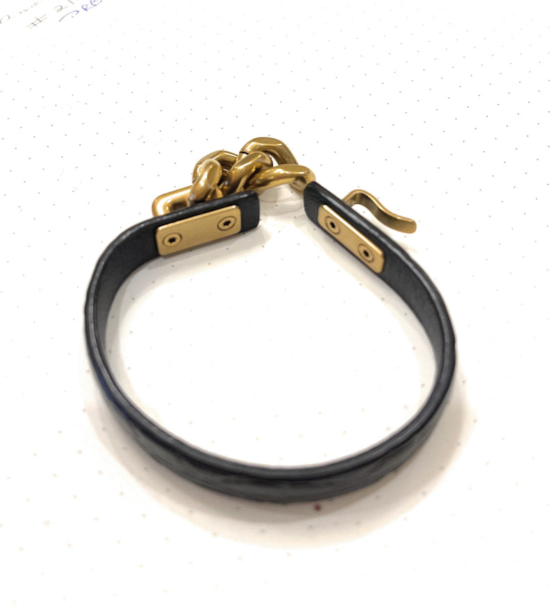 Croc Embossed Chain Link Bracelet