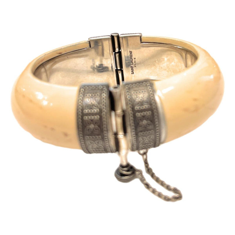 Ivory Silver Bangle Bracelet