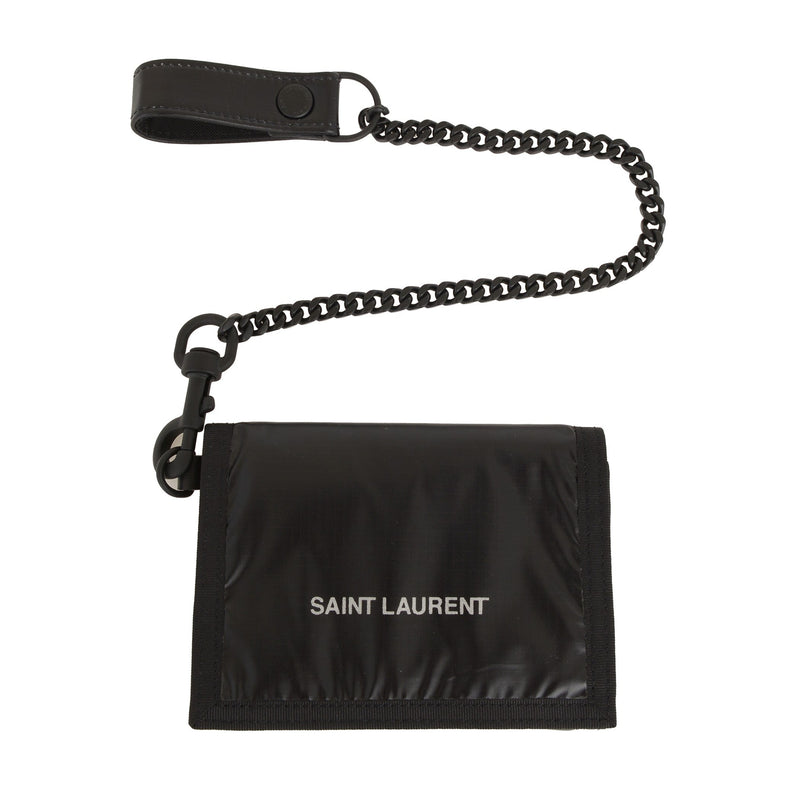 Nuxx Black Nylon Chain Trifold Wallet