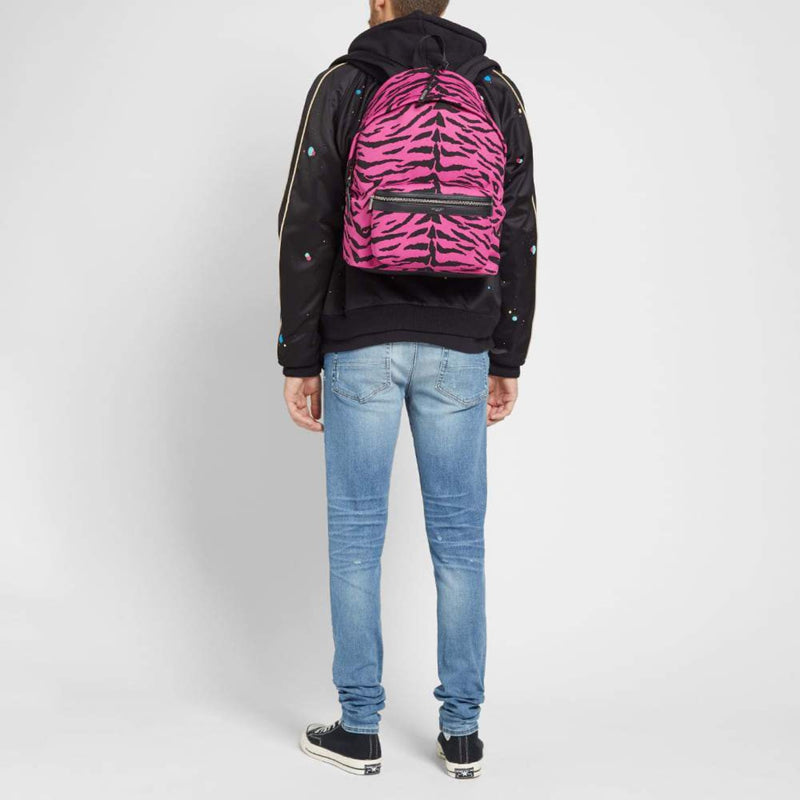 Unisex Pink Zebra City Backpack