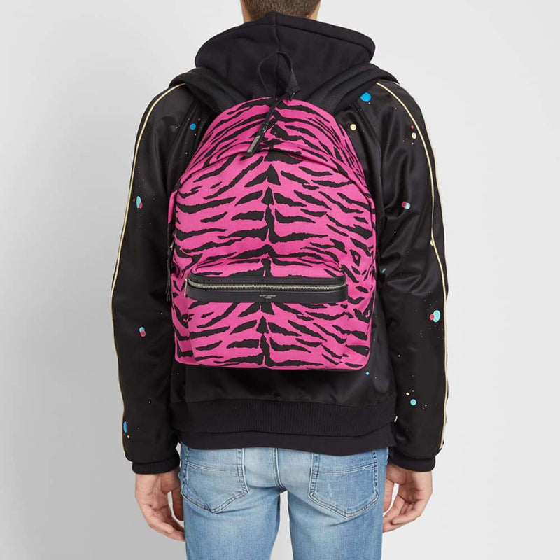 Unisex Pink Zebra City Backpack