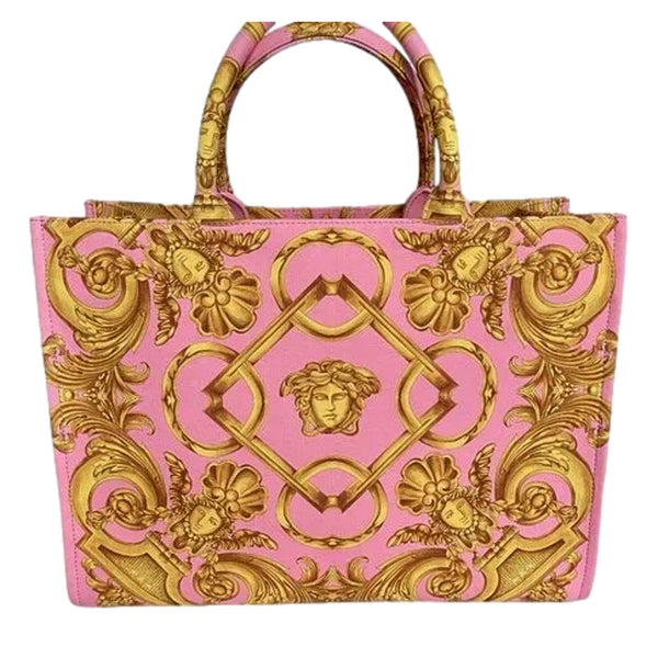 Pastel Pink Signature Print Large Canvas Tote