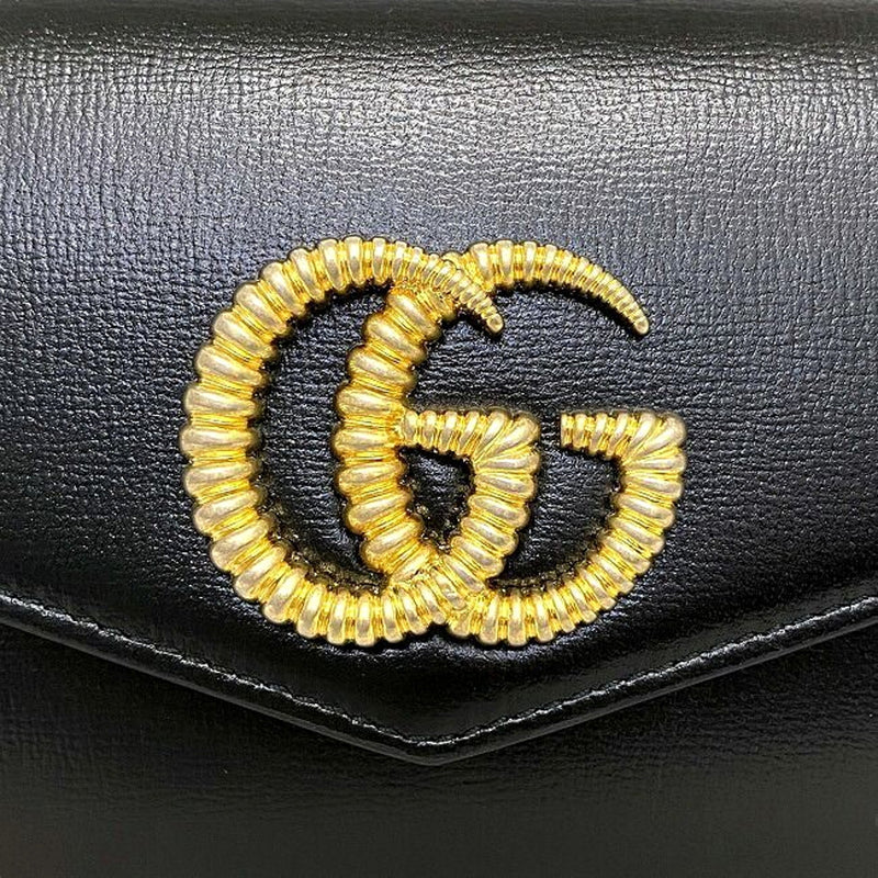 GG Black Leather Broadway Clutch