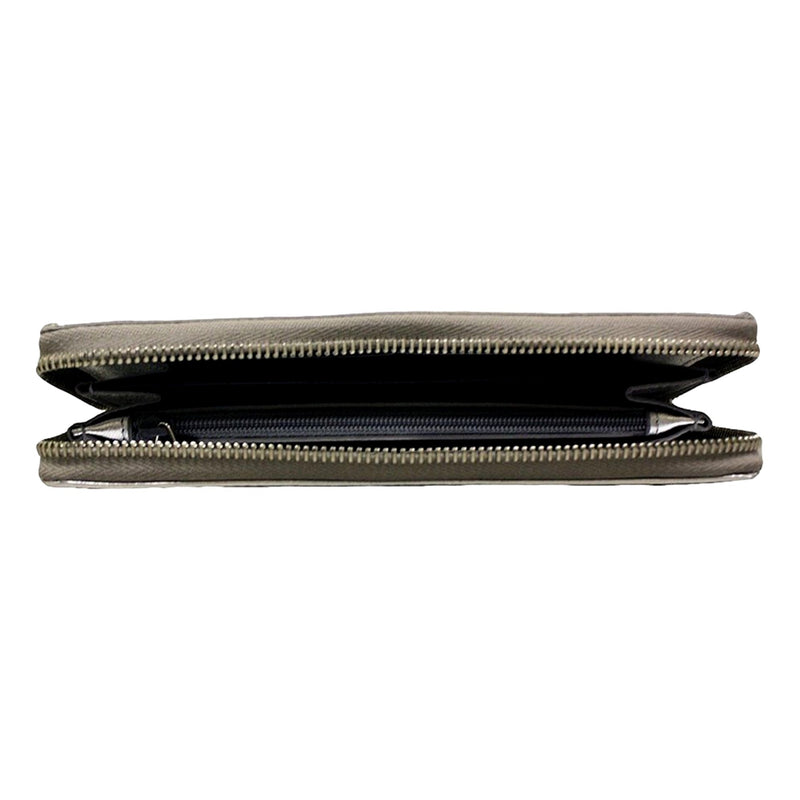 Yves Wallet YSL Belle du Jour Silver Leather Zip Wallet